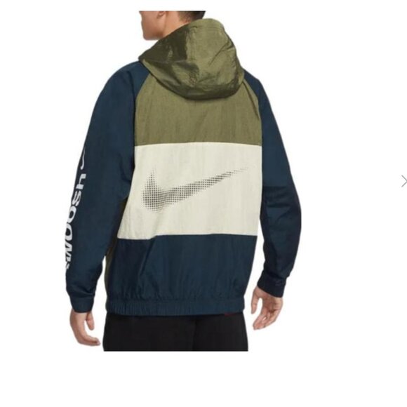 Nike Alphabet Logo Printing Colorblock Hooded Jacket Windbreaker Size M - Picture 2 of 13